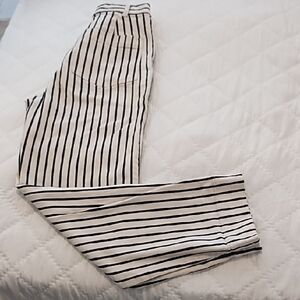 Madewell Cream and Black Striped Pants